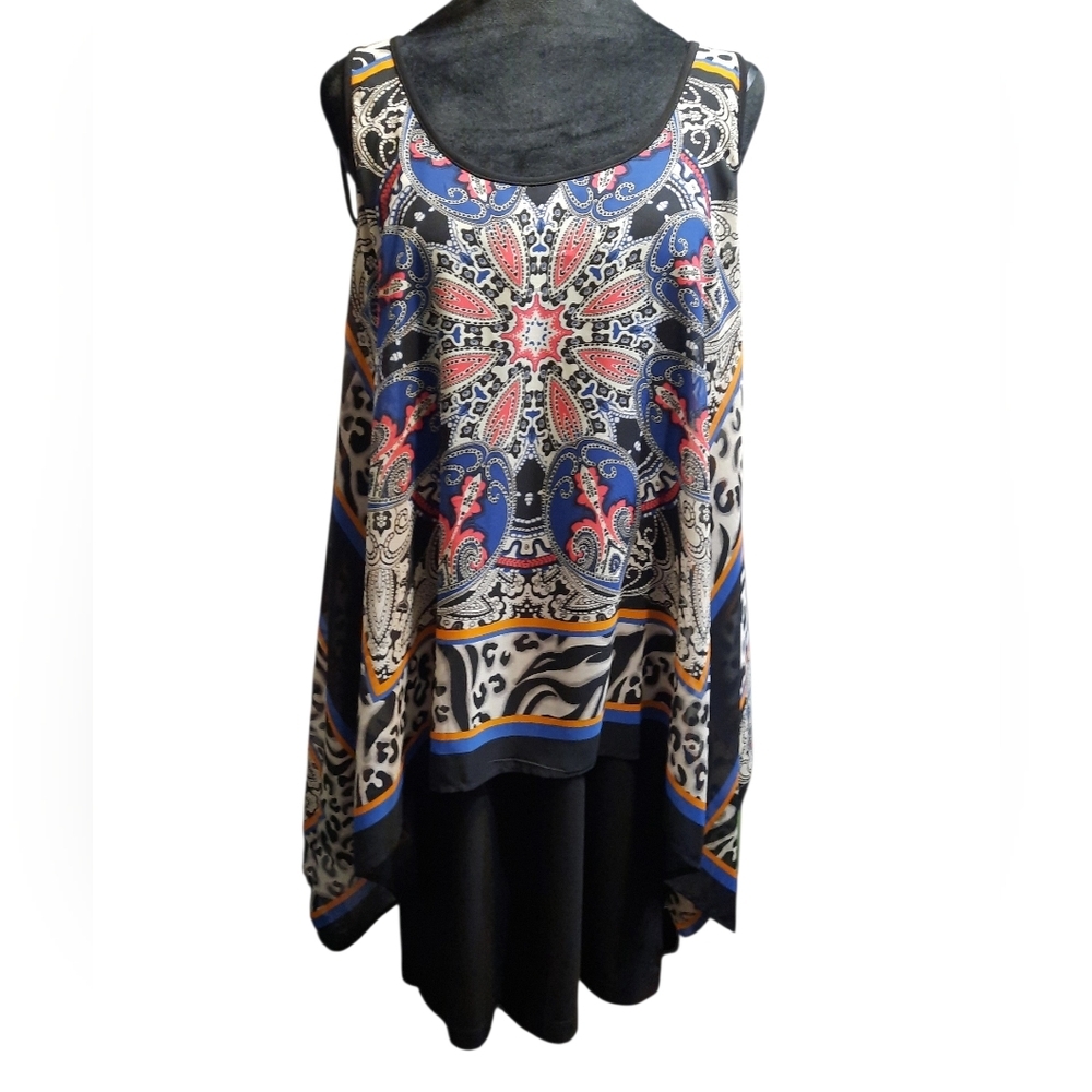 S.L.fashions New Colorful Sleeveless Paisley Dress Size 10